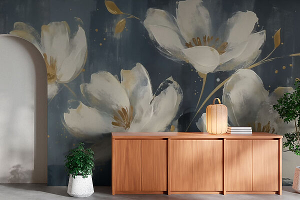 Painting of white flowers