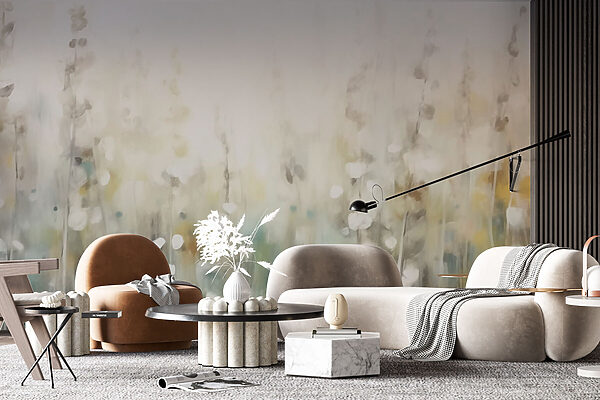 Fotomurales Fotomurales Pintura de flores en un campo (SKU: w03229)