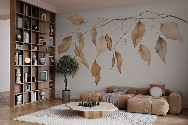 Fotomurales Fotomurales Rama con hojas marrones (SKU: w03176)