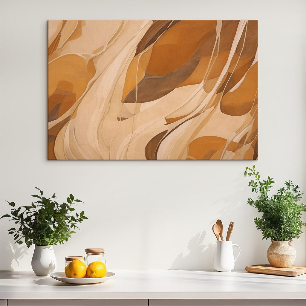 Abstract curves in warm hues
