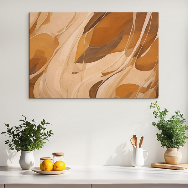 Abstract curves in warm hues