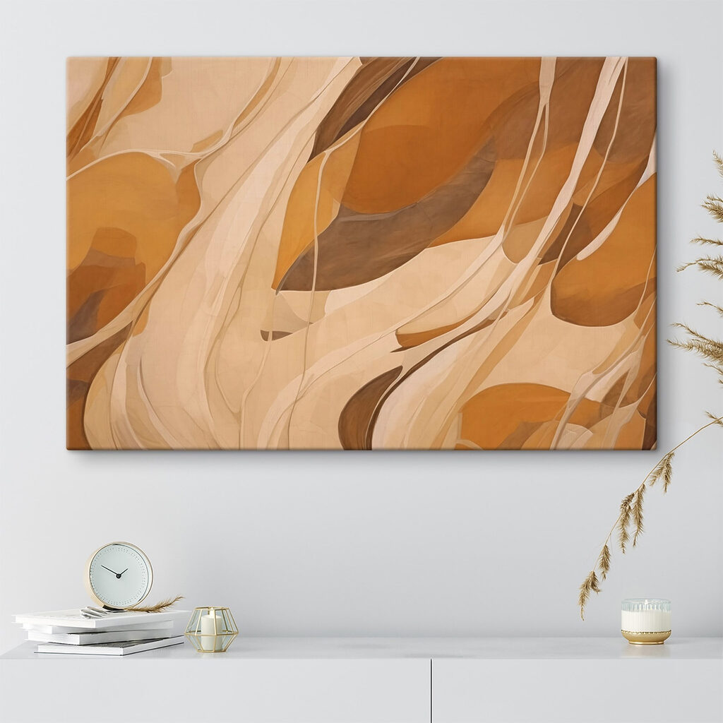 Abstract curves in warm hues