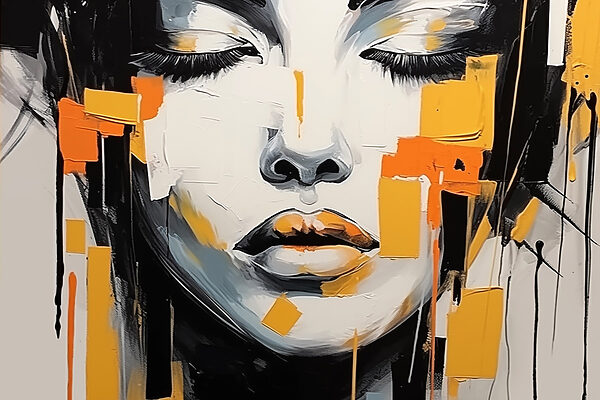 Painting of a woman's face Painting of a woman's face
