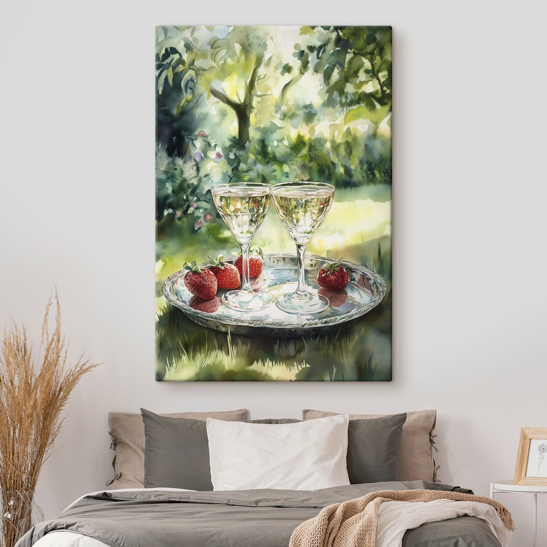 Refreshing afternoon drinks with strawberries