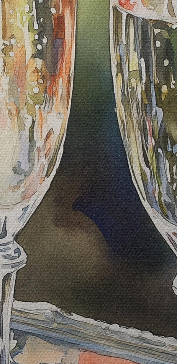 Two glasses of champagne and strawberries on a tray Two glasses of champagne and strawberries on a tray