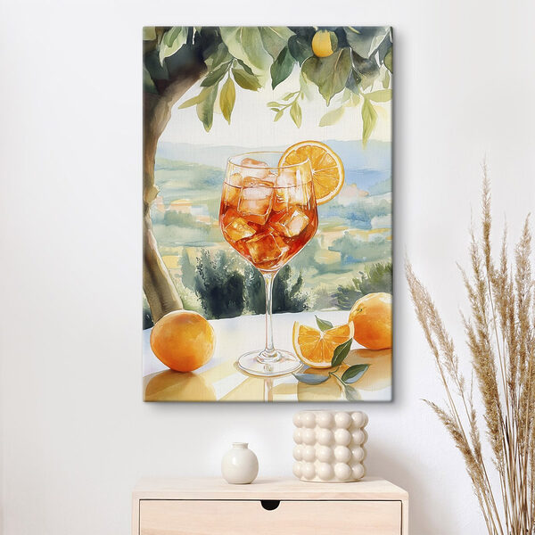 Glass of ice and oranges