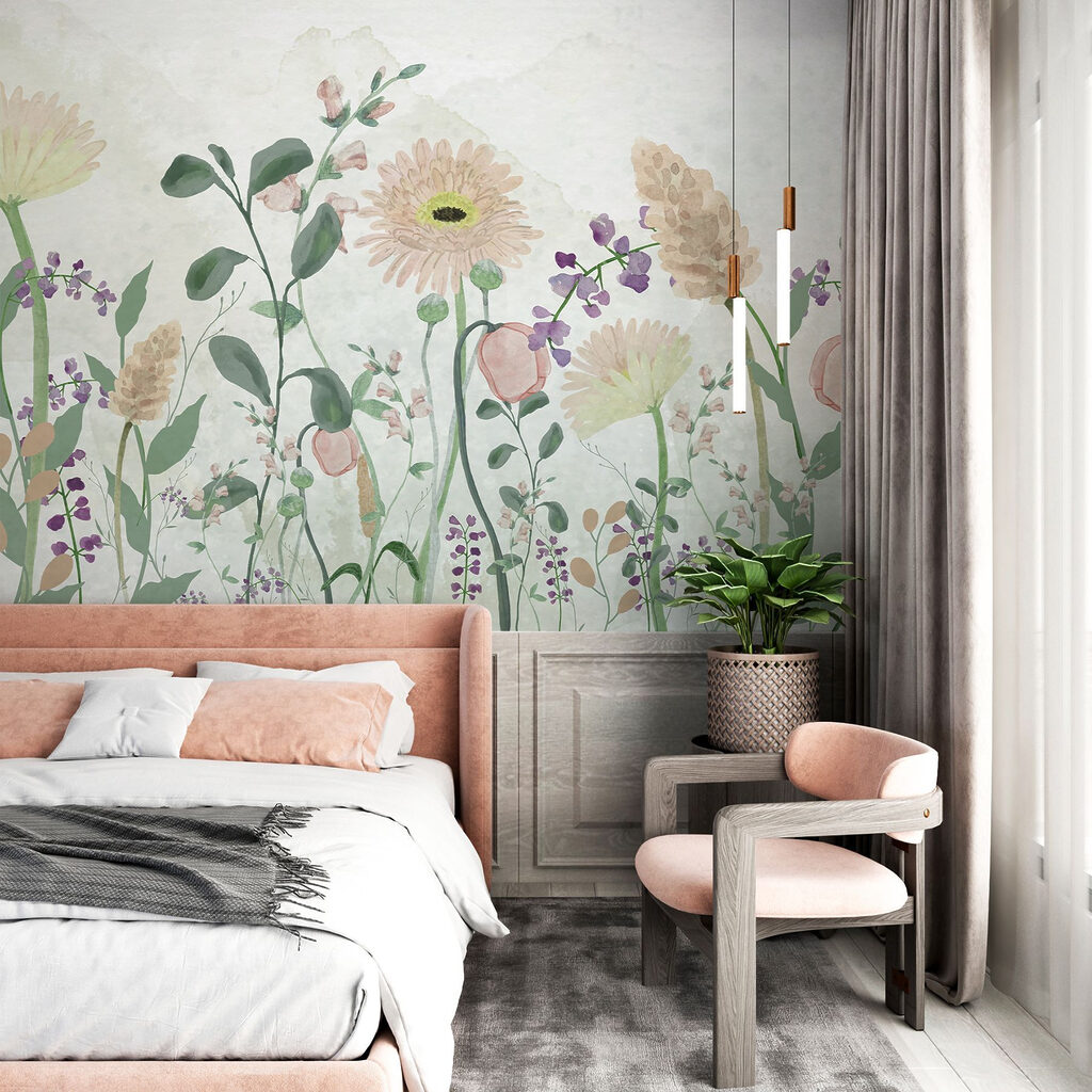 Painting of flowers and leaves Painting of flowers and leaves