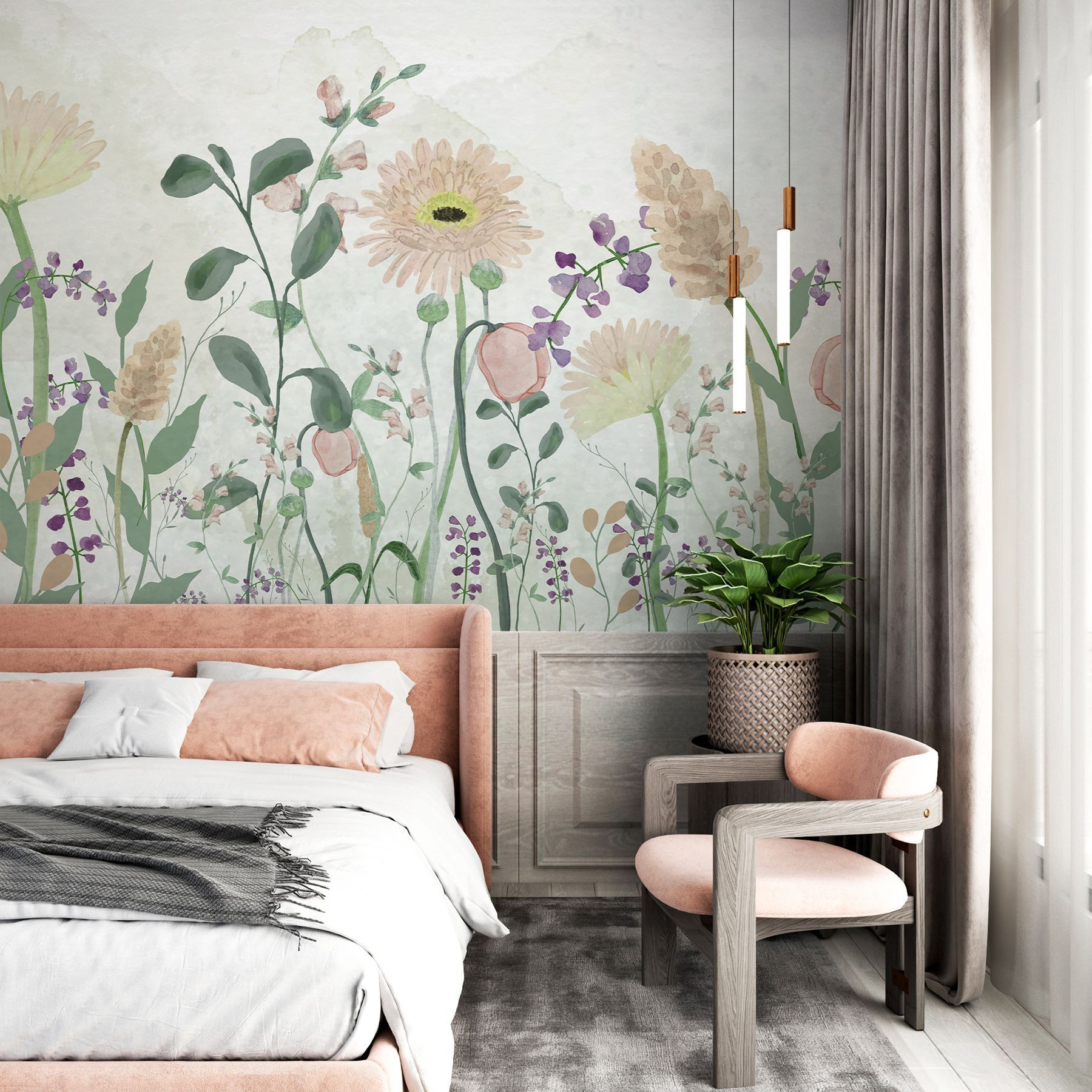 Painting of flowers and leaves Painting of flowers and leaves