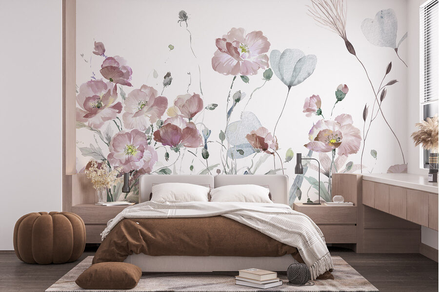 Pintura de flores rosas