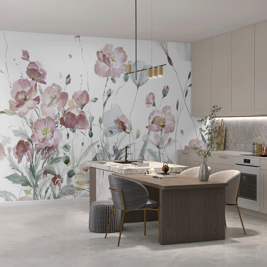 Pintura de flores rosas