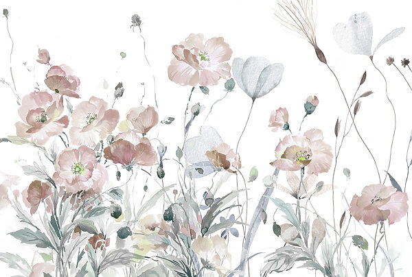 Painting of flowers and leaves