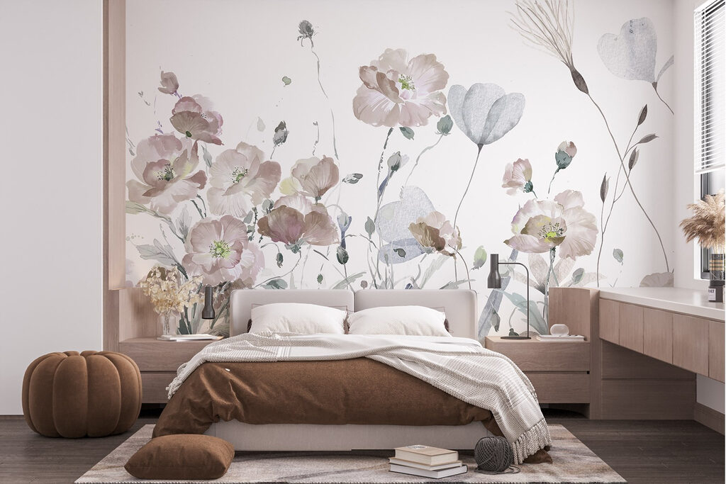 Painting of flowers and leaves