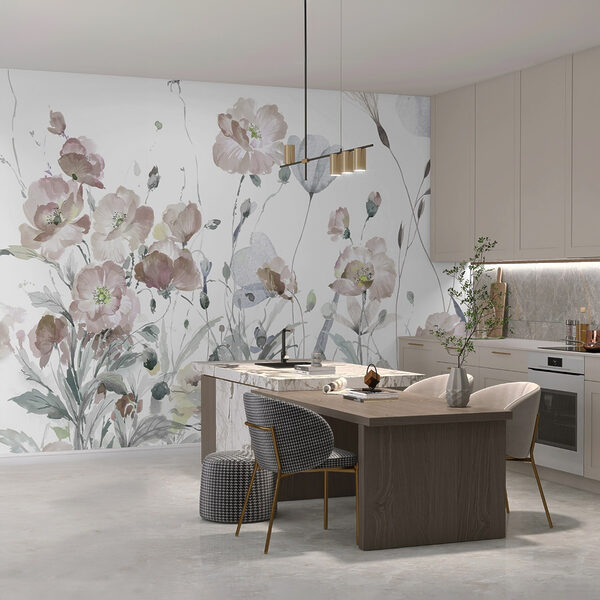 Painting of flowers and leaves