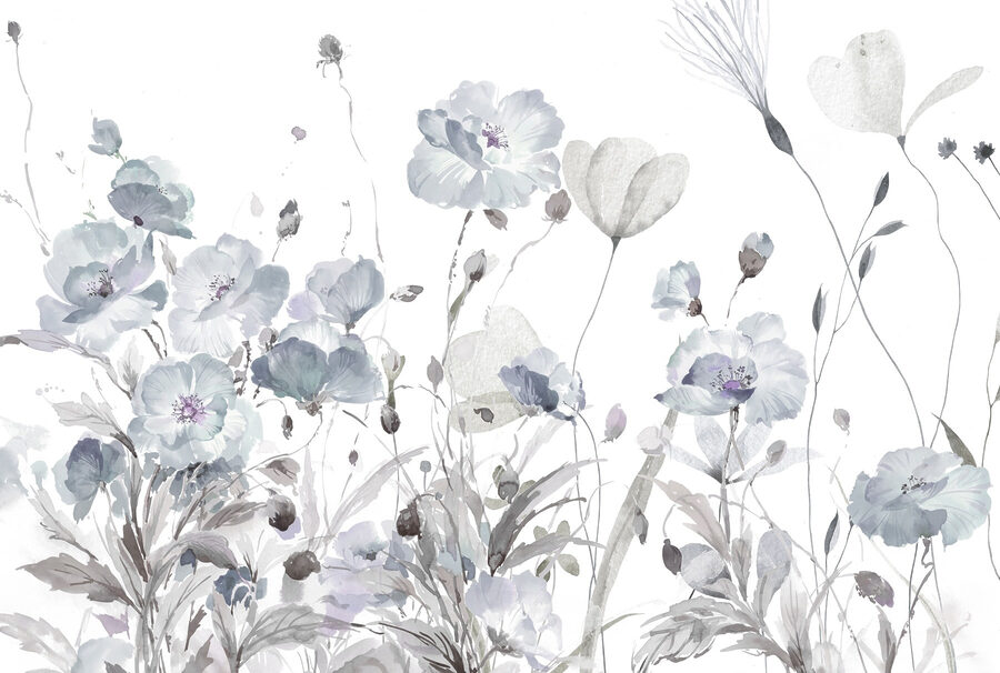 Pintura de flores sobre fondo blanco