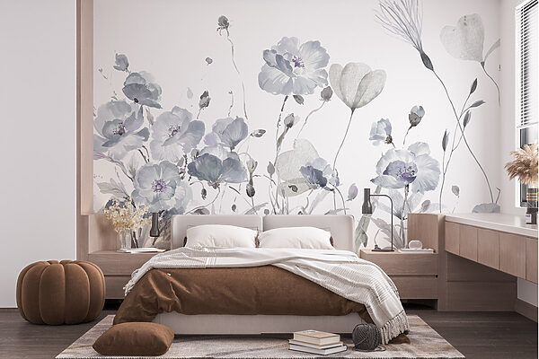 Pintura de flores sobre fondo blanco Pintura de flores sobre fondo blanco