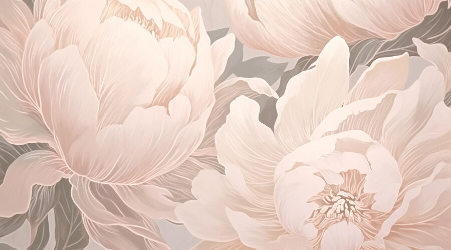 Flores delicadas en tonos suaves