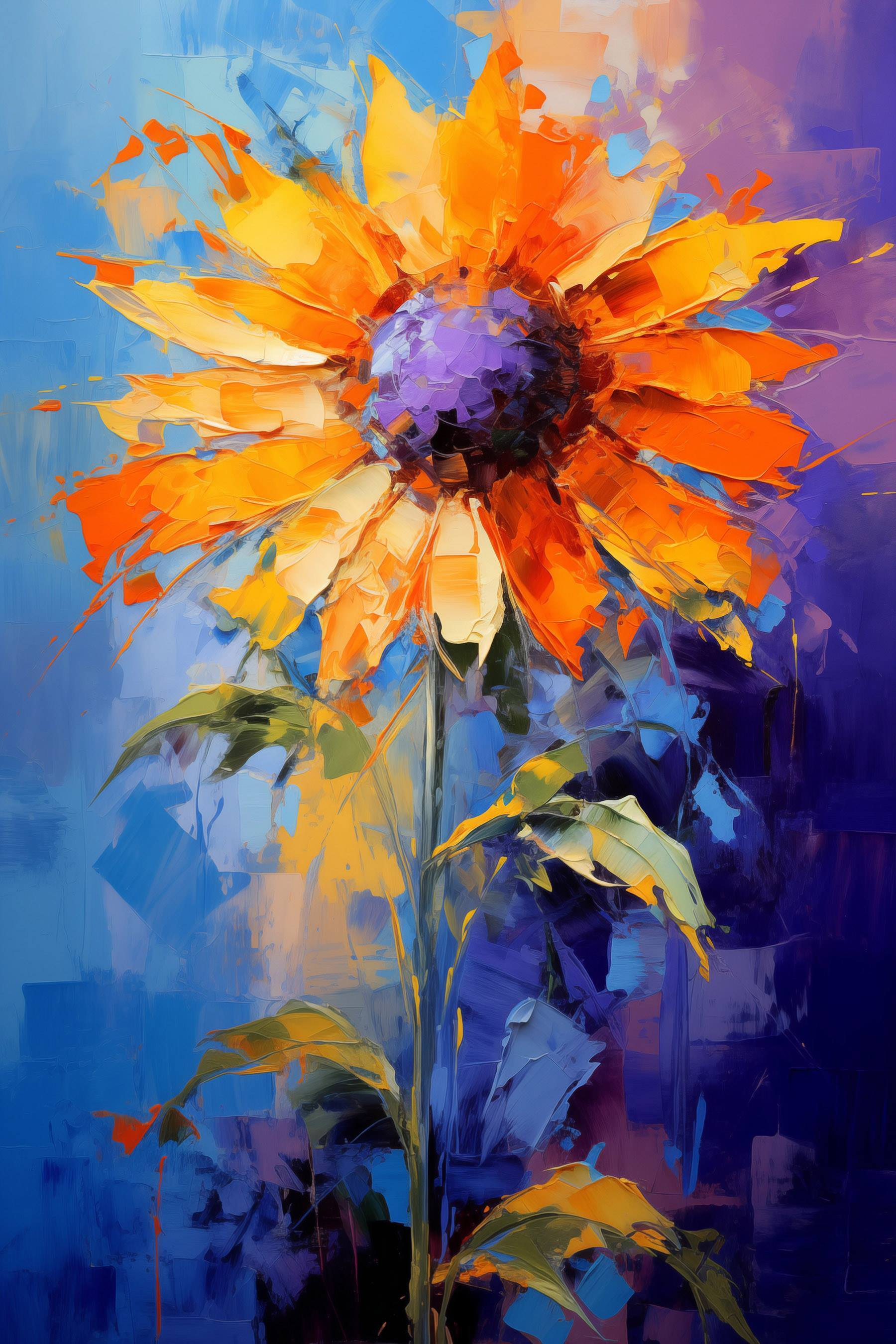 Painting of a sunflower