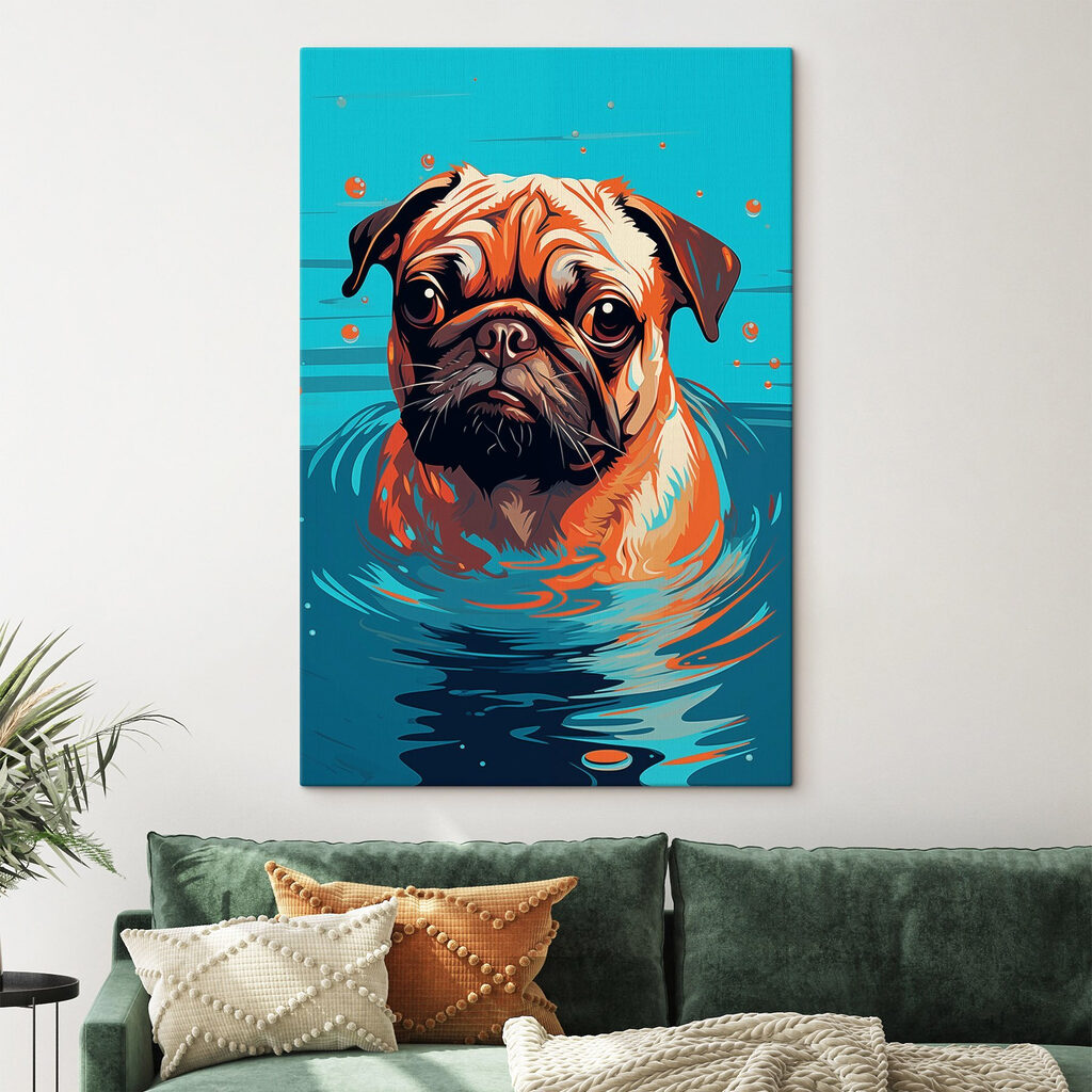 Dog in water with bubbles Dog in water with bubbles
