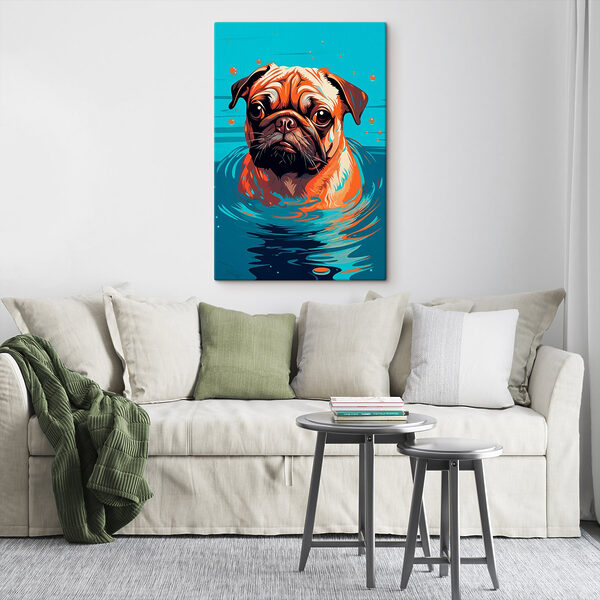 Dog in water with bubbles Dog in water with bubbles