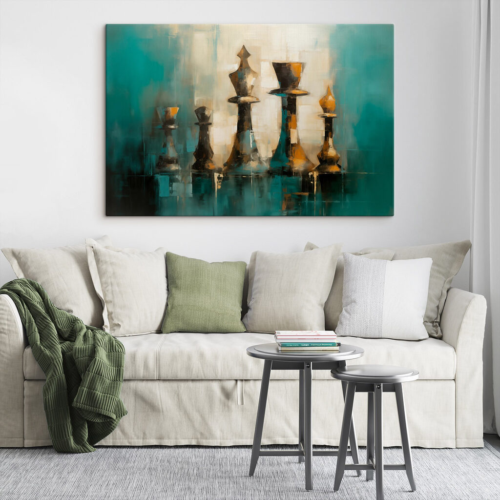 Painting of chess pieces Painting of chess pieces