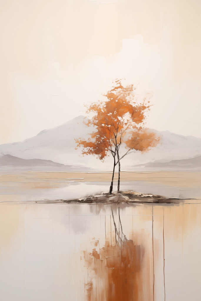 Tree on an island in water Tree on an island in water