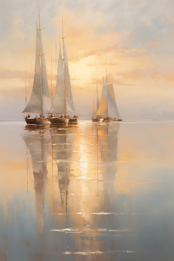 Group of sailboats on a body of water Group of sailboats on a body of water