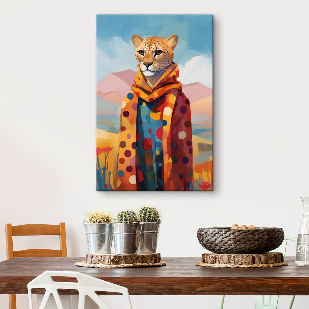 Cheetah wearing a scarf Cheetah wearing a scarf