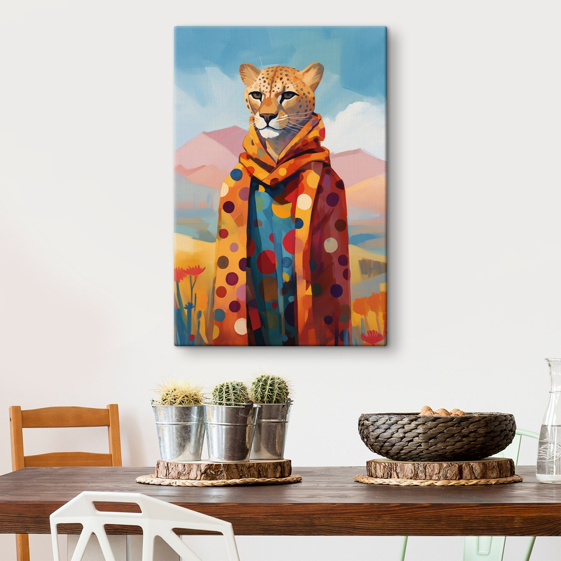 Cheetah wearing a scarf Cheetah wearing a scarf