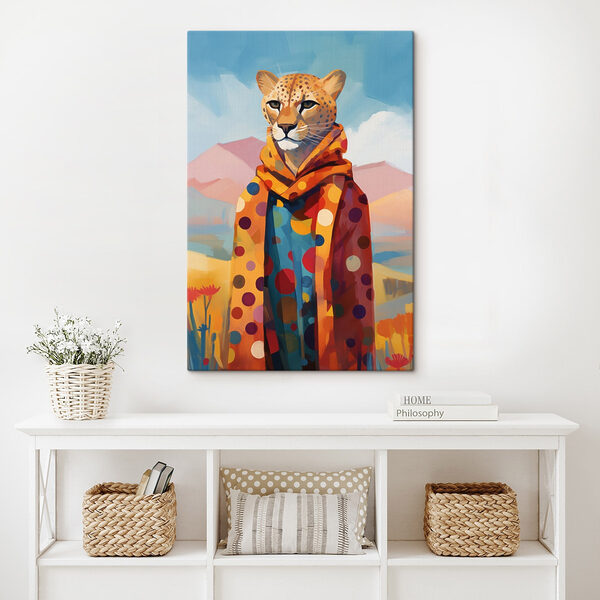 Cheetah wearing a scarf Cheetah wearing a scarf
