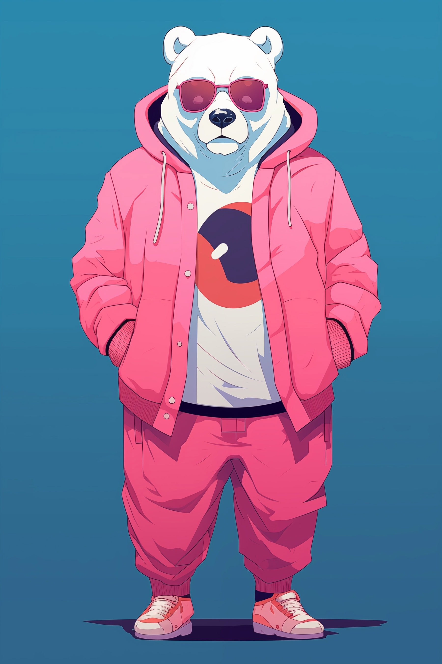 Person wearing a pink hoodie and a pink jacket Person wearing a pink hoodie and a pink jacket