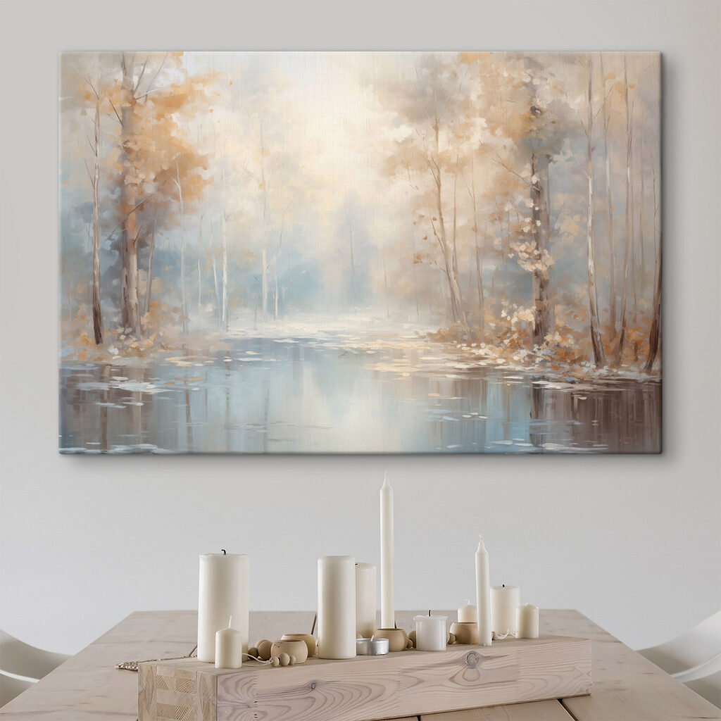 Water with trees and leaves