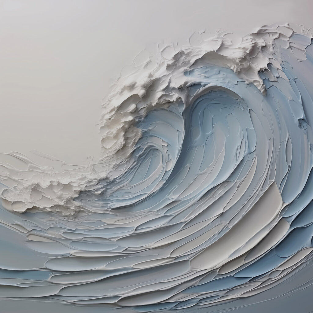 White and blue wave