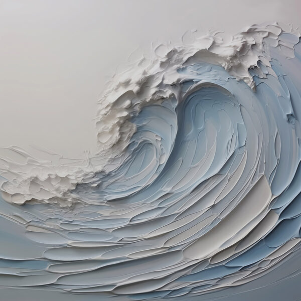 White and blue wave