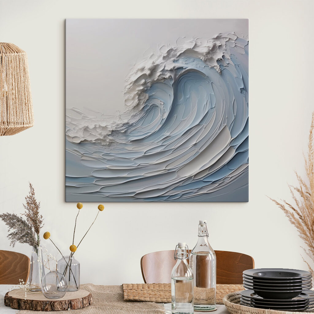 White and blue wave