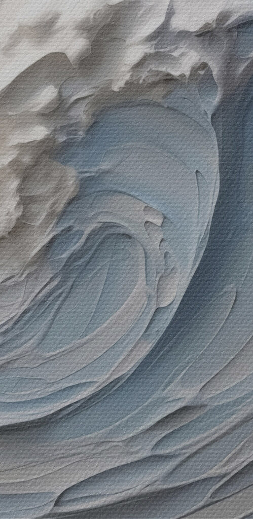 White and blue wave