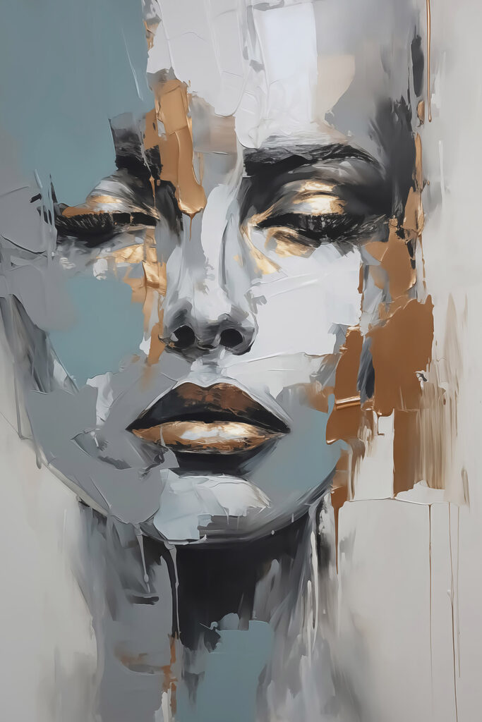 Painting of a woman's face Painting of a woman's face