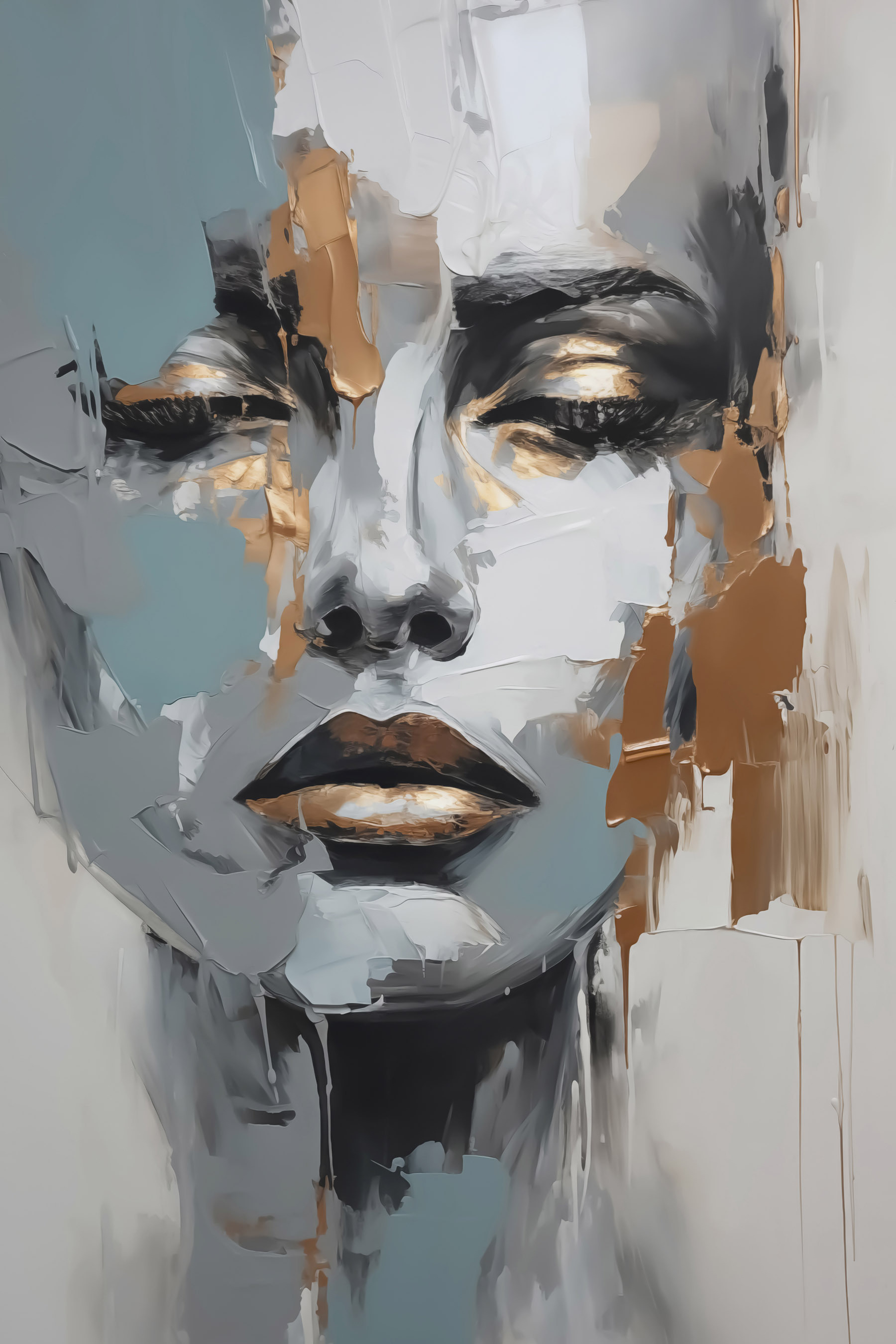 Painting of a woman's face Painting of a woman's face
