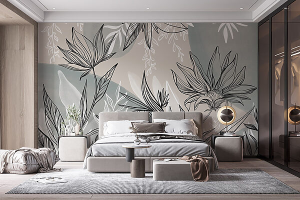 Drawing of flowers and leaves