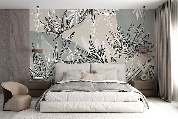 Drawing of flowers and leaves