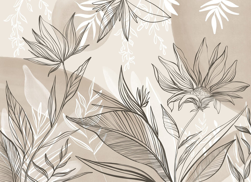 Delicado diseño floral lineal Delicado diseño floral lineal