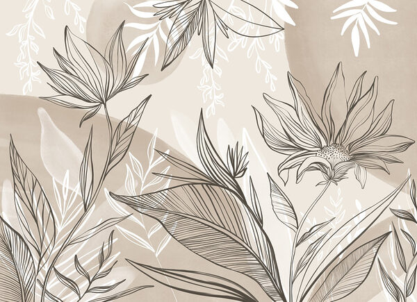 Delicado diseño floral lineal Delicado diseño floral lineal