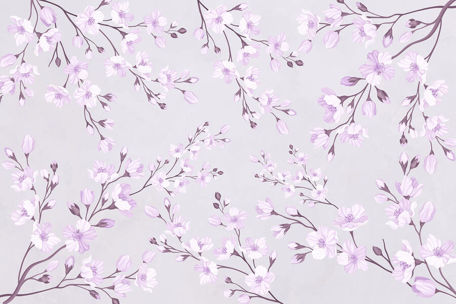 Patrón de flores sobre fondo blanco