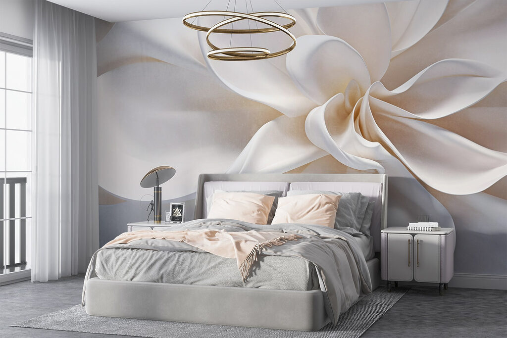 White fabric flower