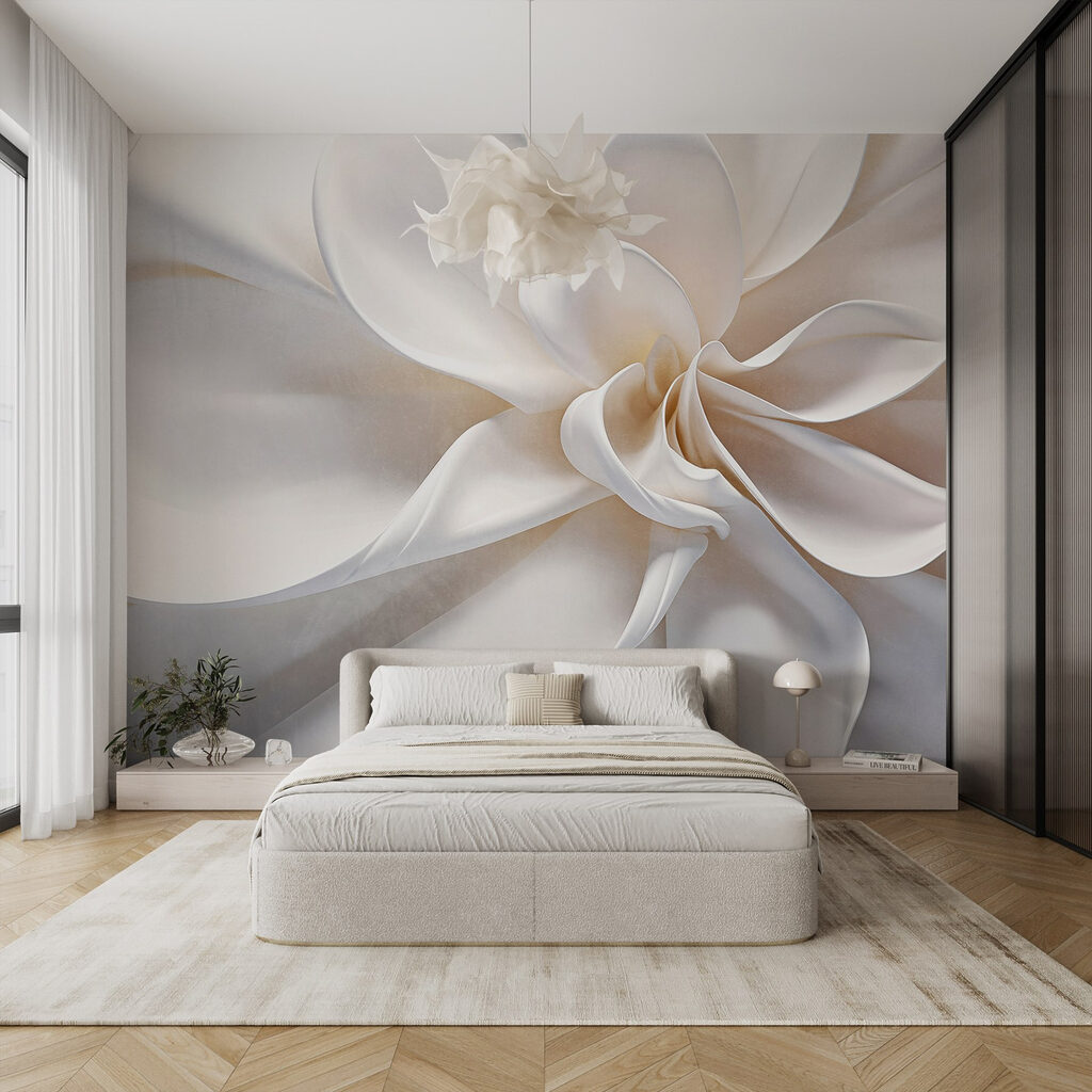 White fabric flower