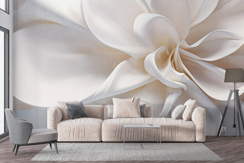 White fabric flower