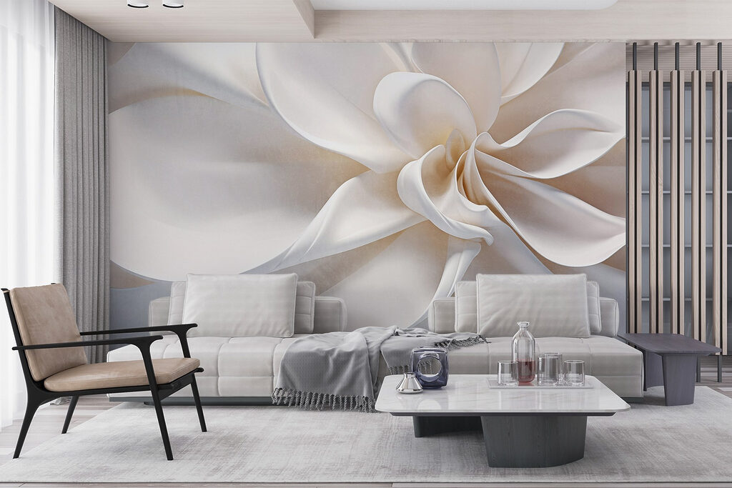White fabric flower