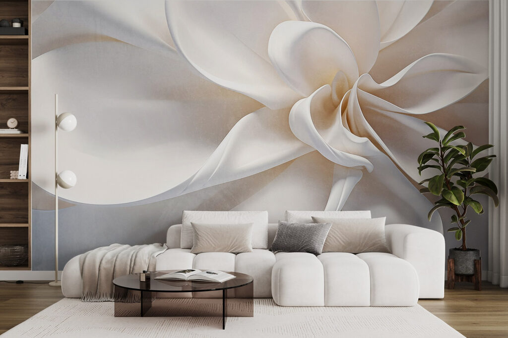 White fabric flower