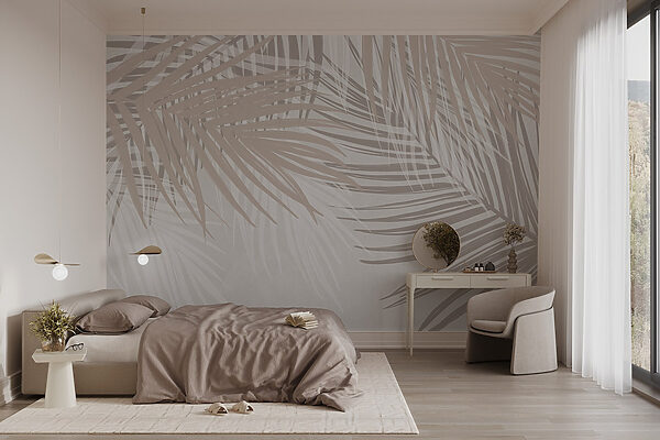Suaves tonos de hojas de palmera se entrelazan. Suaves tonos de hojas de palmera se entrelazan.