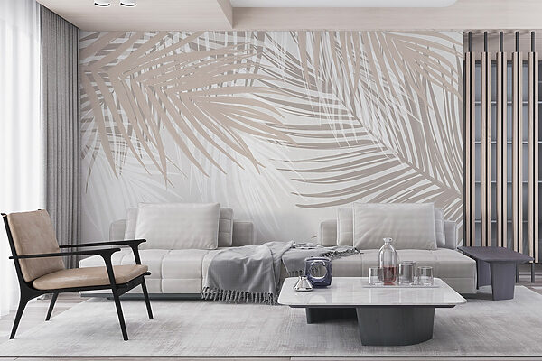 Suaves tonos de hojas de palmera se entrelazan. Suaves tonos de hojas de palmera se entrelazan.
