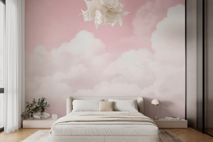 Cielo rosa con nubes